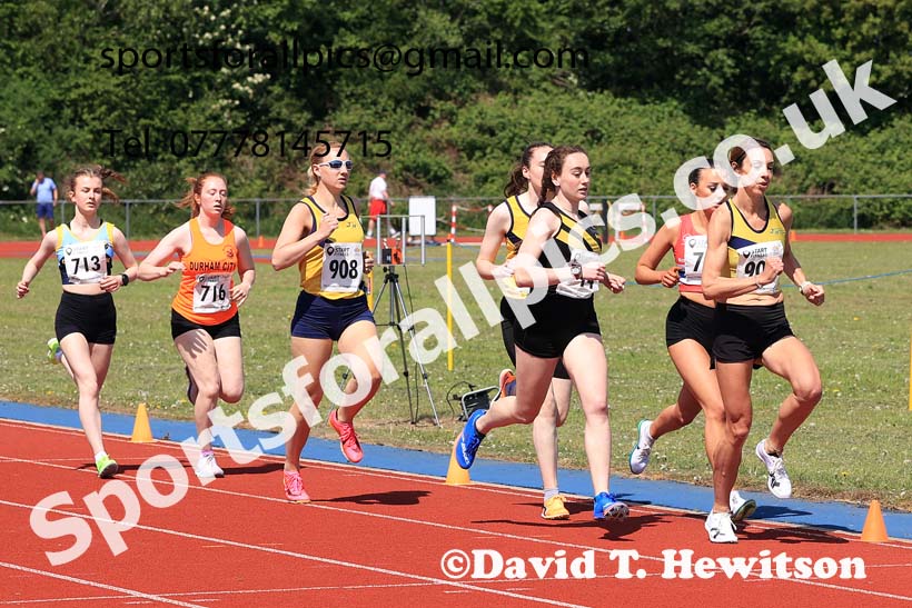 Senior women and under-20s 1500 metres, 2025 North Eastern Track and Field Champs., Shildon, County Durham. Photo: David T. Hewitson/Sports for All Pics